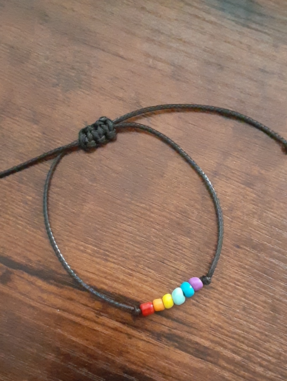 Rainbow Bead Adjustable Bracelet